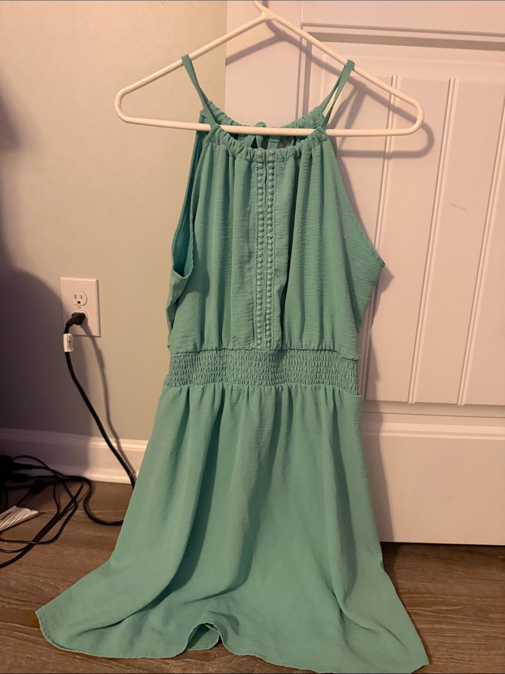 No Boundaries Mint Green Halter Sundress